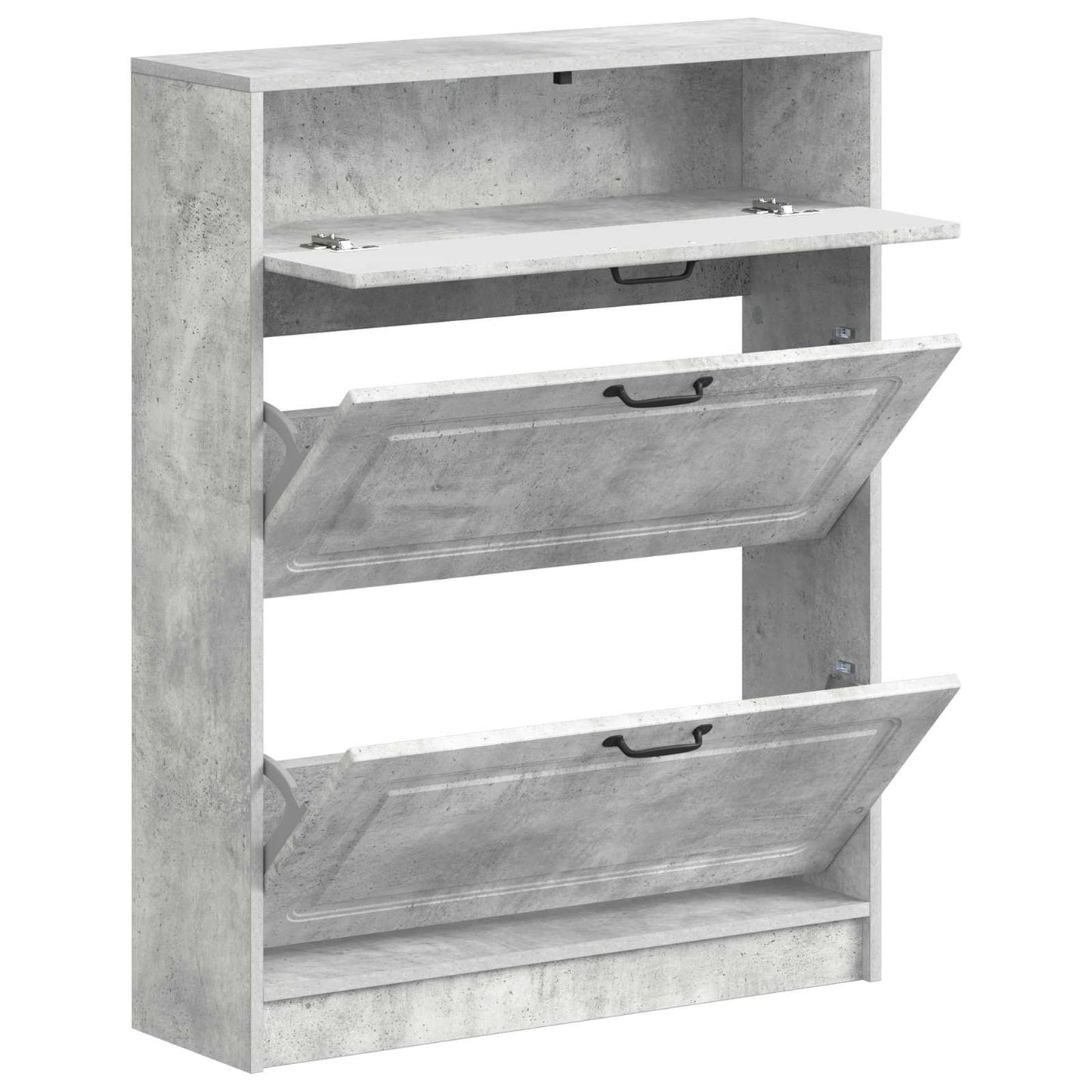 Schuhschrank UTRECHT 78 x 24 x 100 cm Holzwerkstoff Betongrau
