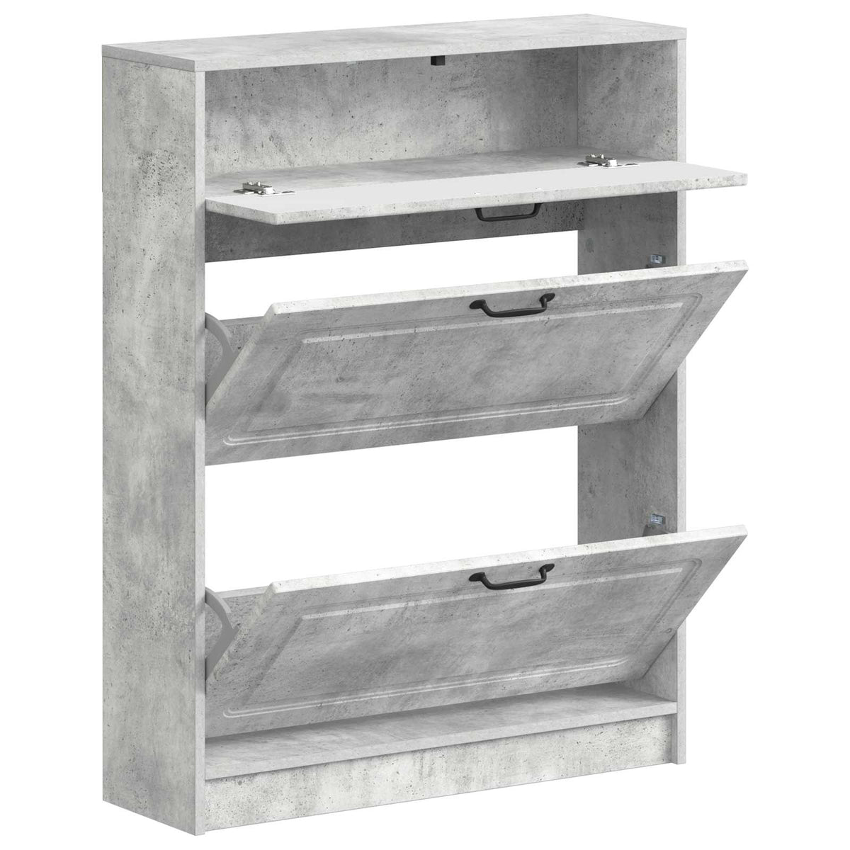 Schuhschrank UTRECHT 78 x 24 x 100 cm Holzwerkstoff Betongrau