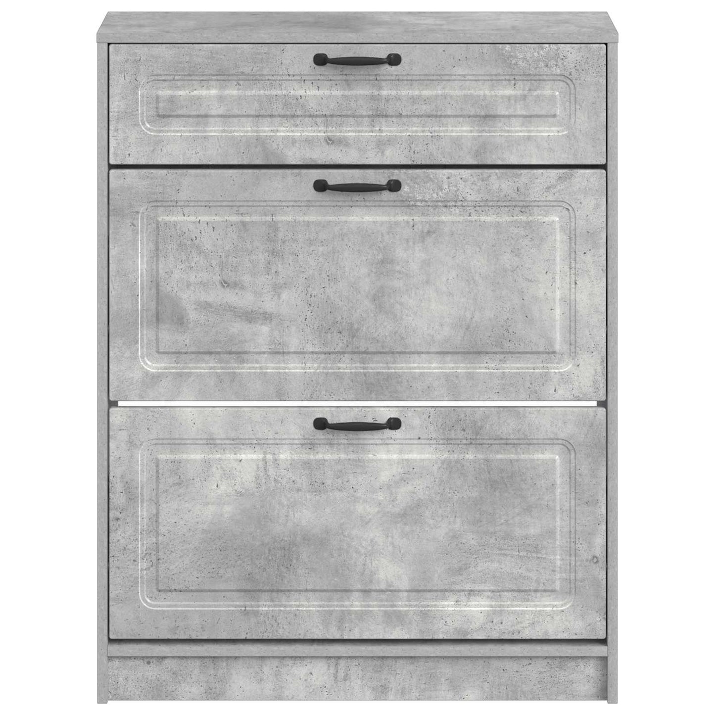 Schuhschrank UTRECHT 78 x 24 x 100 cm Holzwerkstoff Betongrau