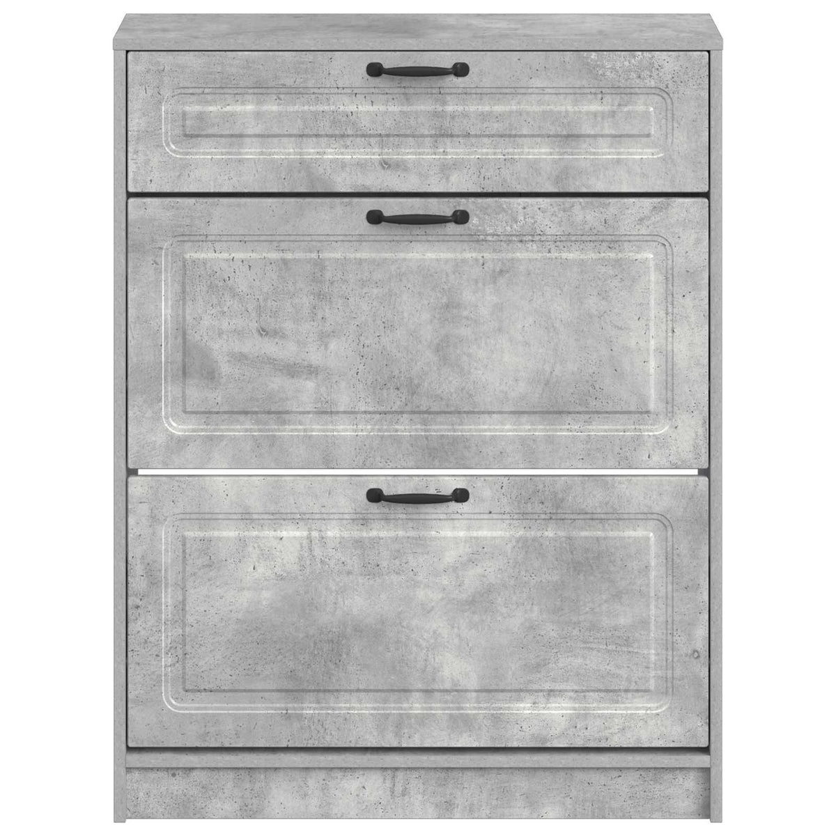 Schuhschrank UTRECHT 78 x 24 x 100 cm Holzwerkstoff Betongrau
