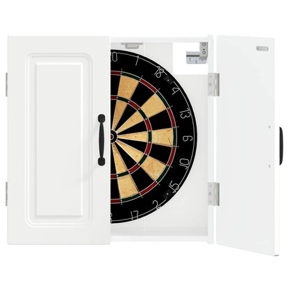 Dartboard Schrank UTRECHT Hochglanz Weiß 52,5 x 10,5 x 53,5 cm