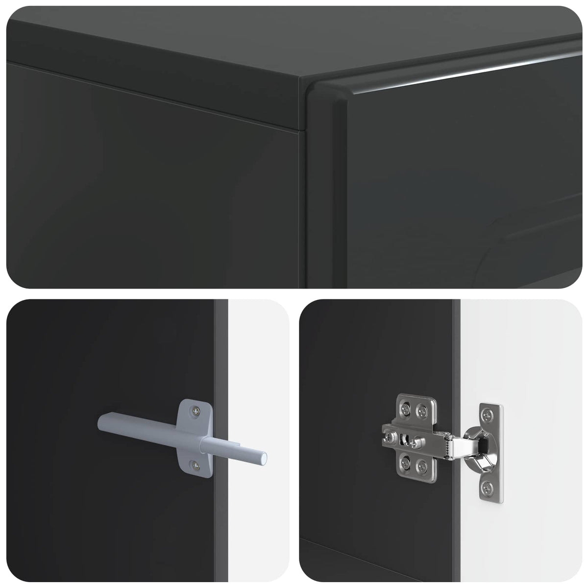 TV-Schrank Schwarz Holzwerkstoff