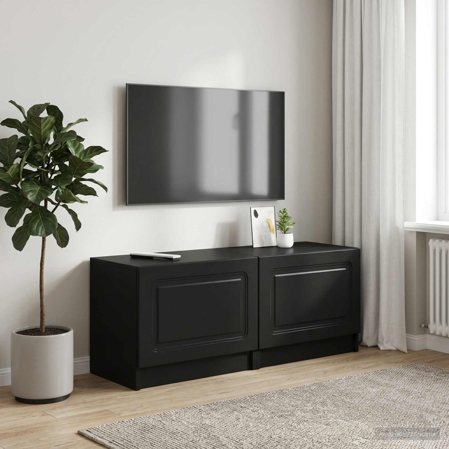 TV-Schrank Schwarz Holzwerkstoff