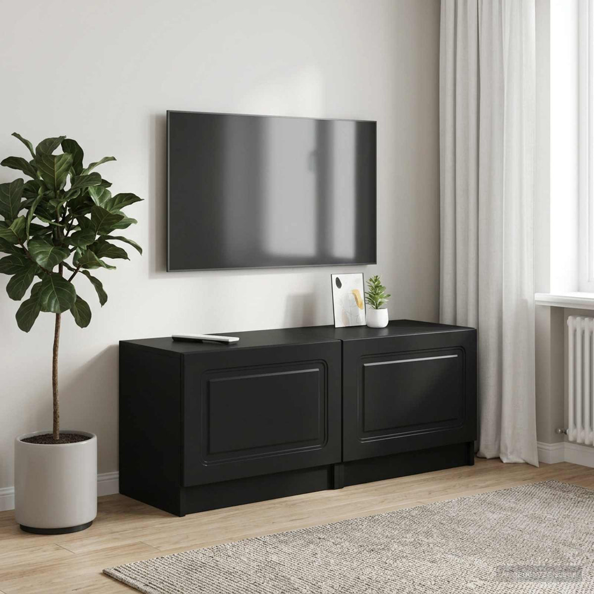 TV-Schrank Schwarz Holzwerkstoff