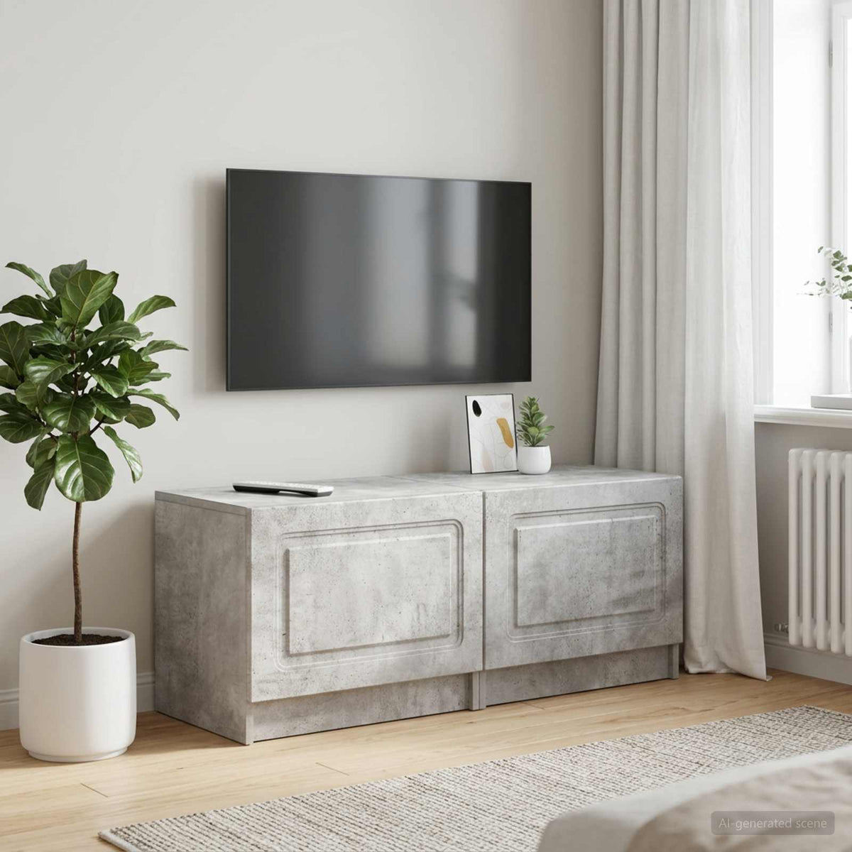 TV-Schrank Betongrau Holzwerkstoff