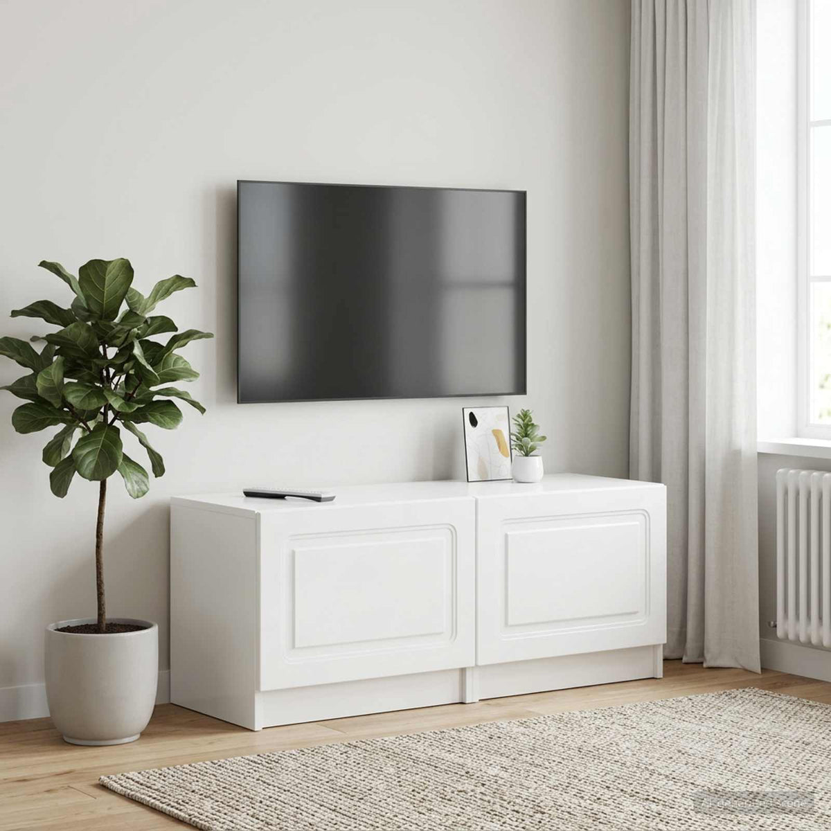 TV-Schrank Hochglanz Weiß Holzwerkstoff