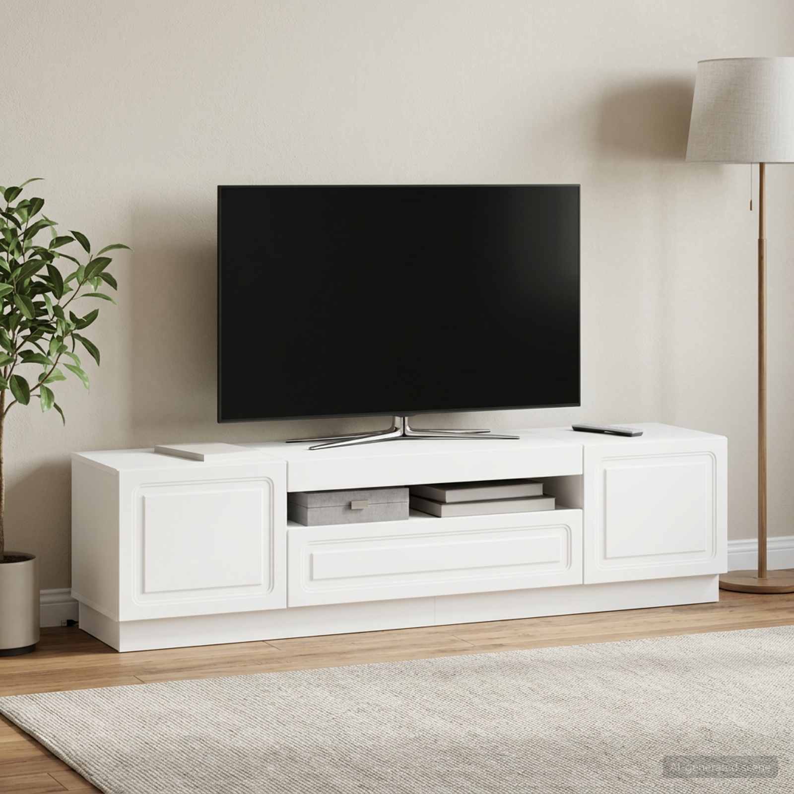 LED-TV-Schrank Weiß Holzwerkstoff