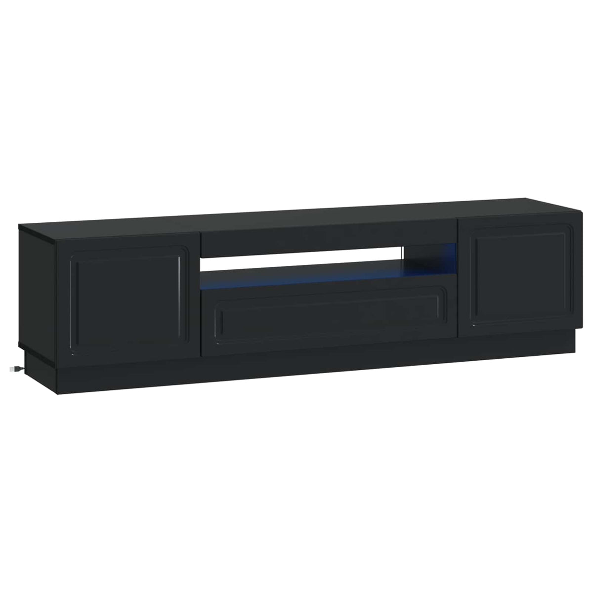 LED-TV-Schrank Schwarz Holzwerkstoff