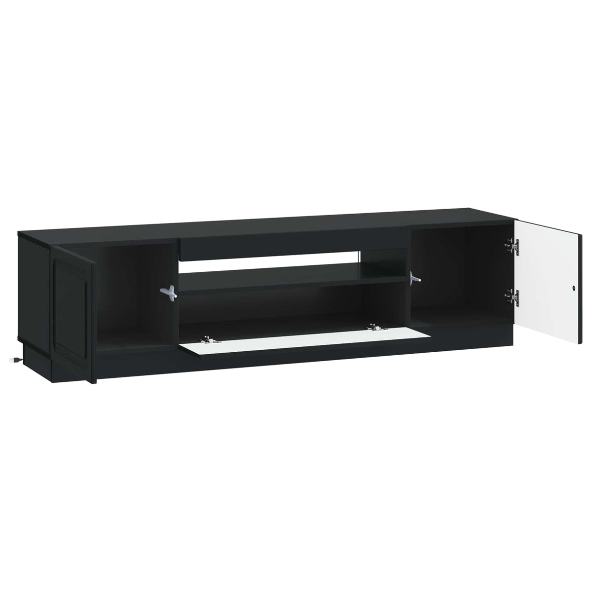 LED-TV-Schrank Schwarz Holzwerkstoff