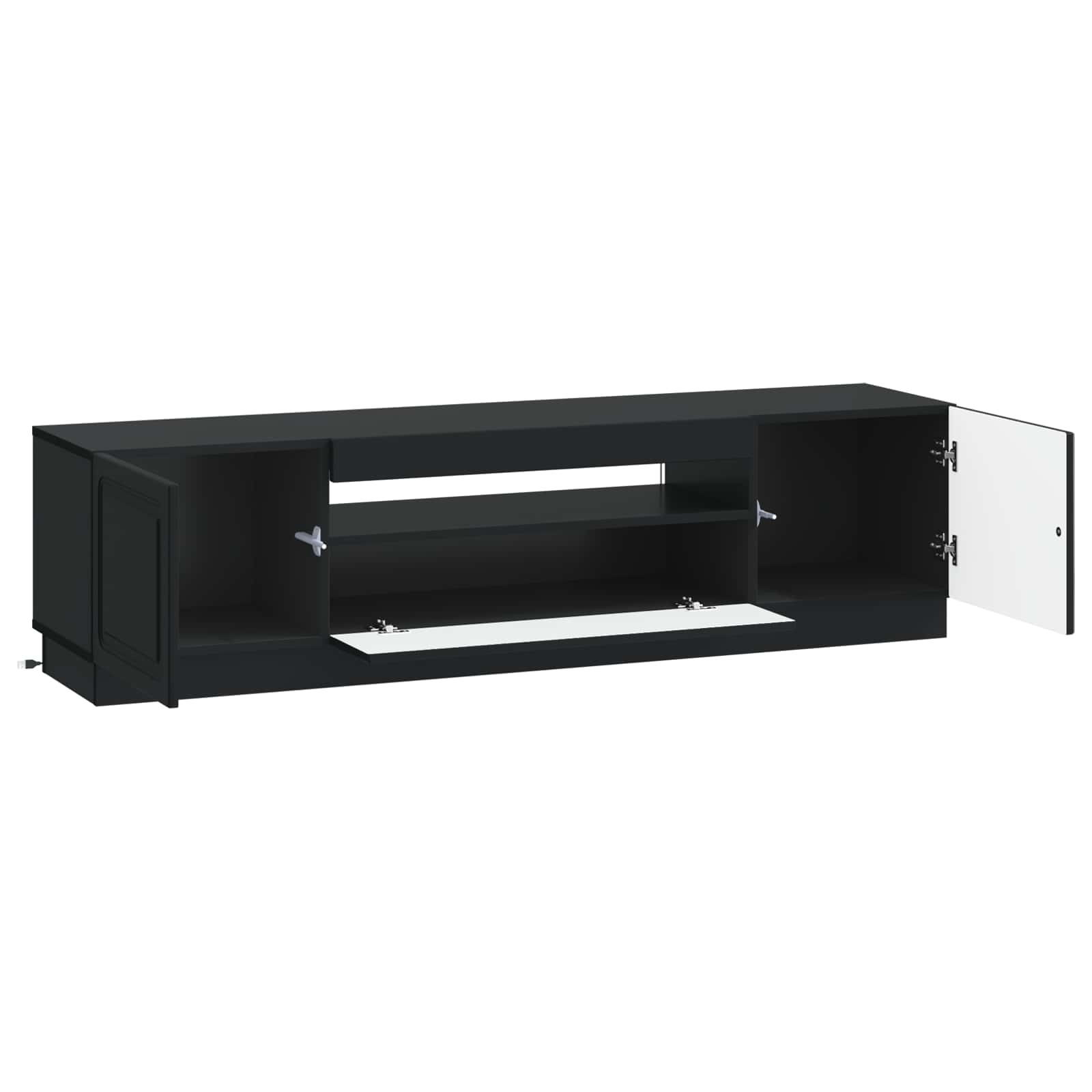 LED-TV-Schrank Schwarz Holzwerkstoff