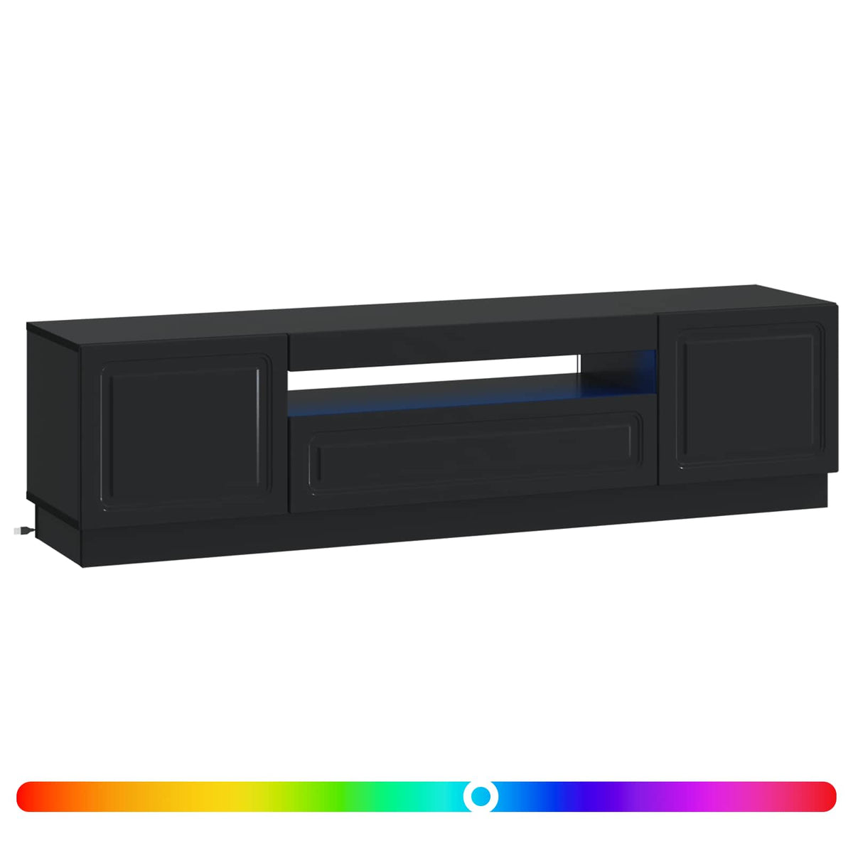 LED-TV-Schrank Schwarz Holzwerkstoff