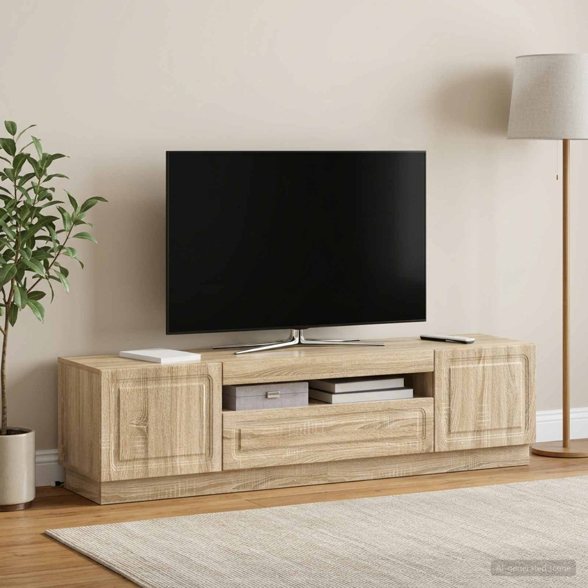 LED-TV-Schrank Sonoma-Eiche Holzwerkstoff