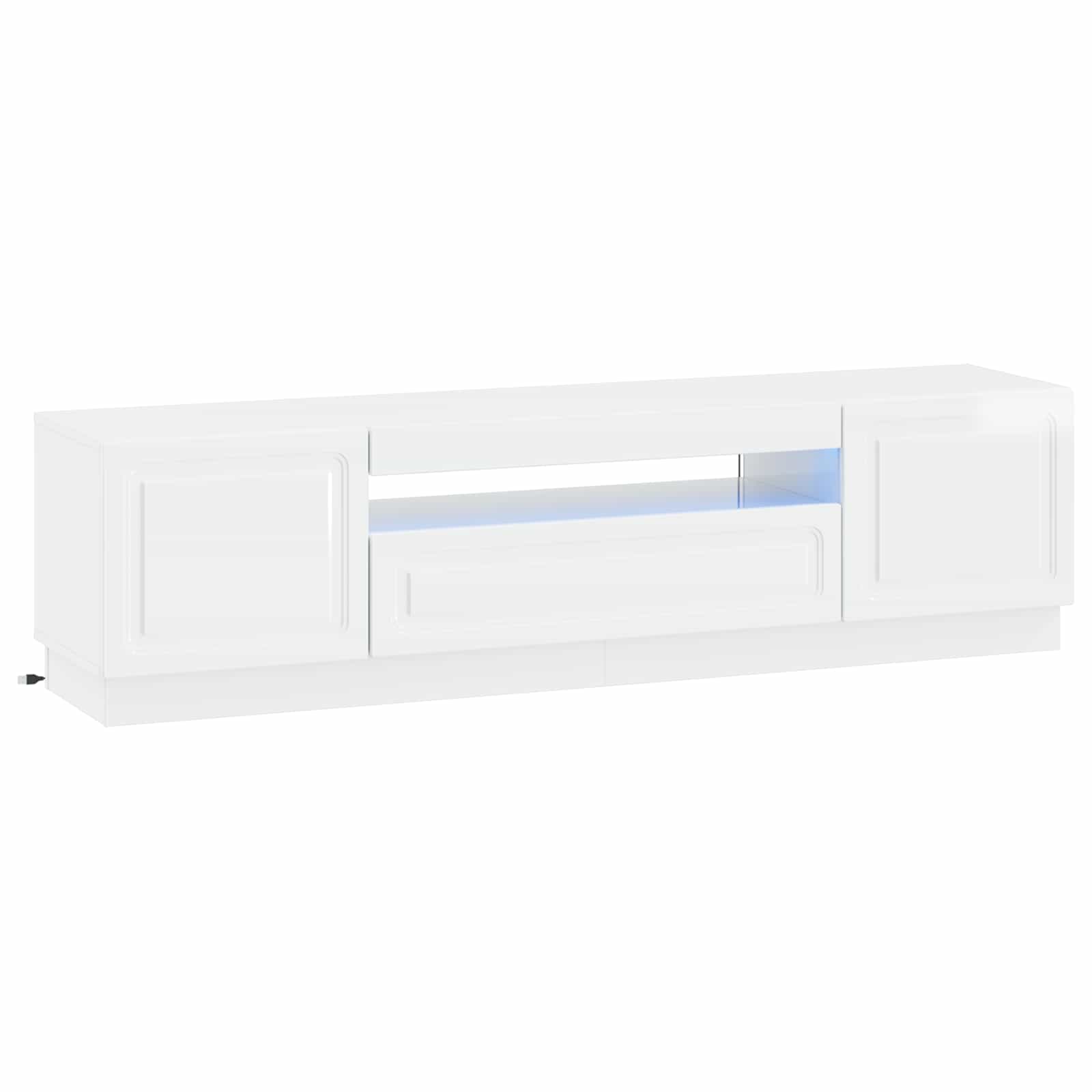 LED-TV-Schrank Hochglanz Weiß Holzwerkstoff