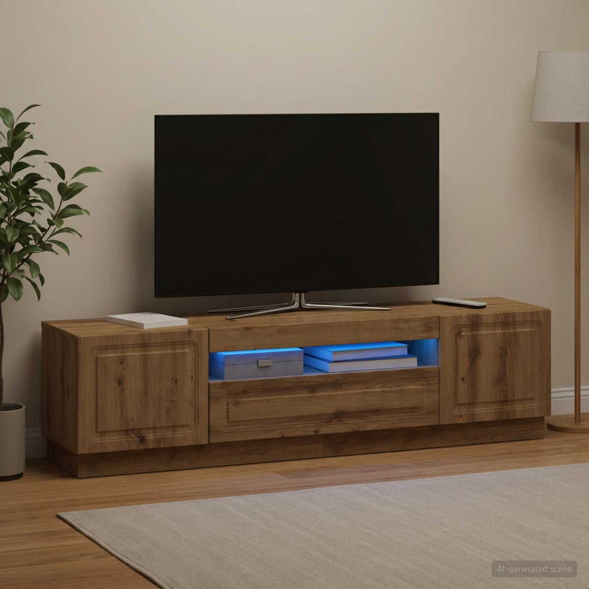 LED-TV-Schrank Artisan-Eiche Holzwerkstoff