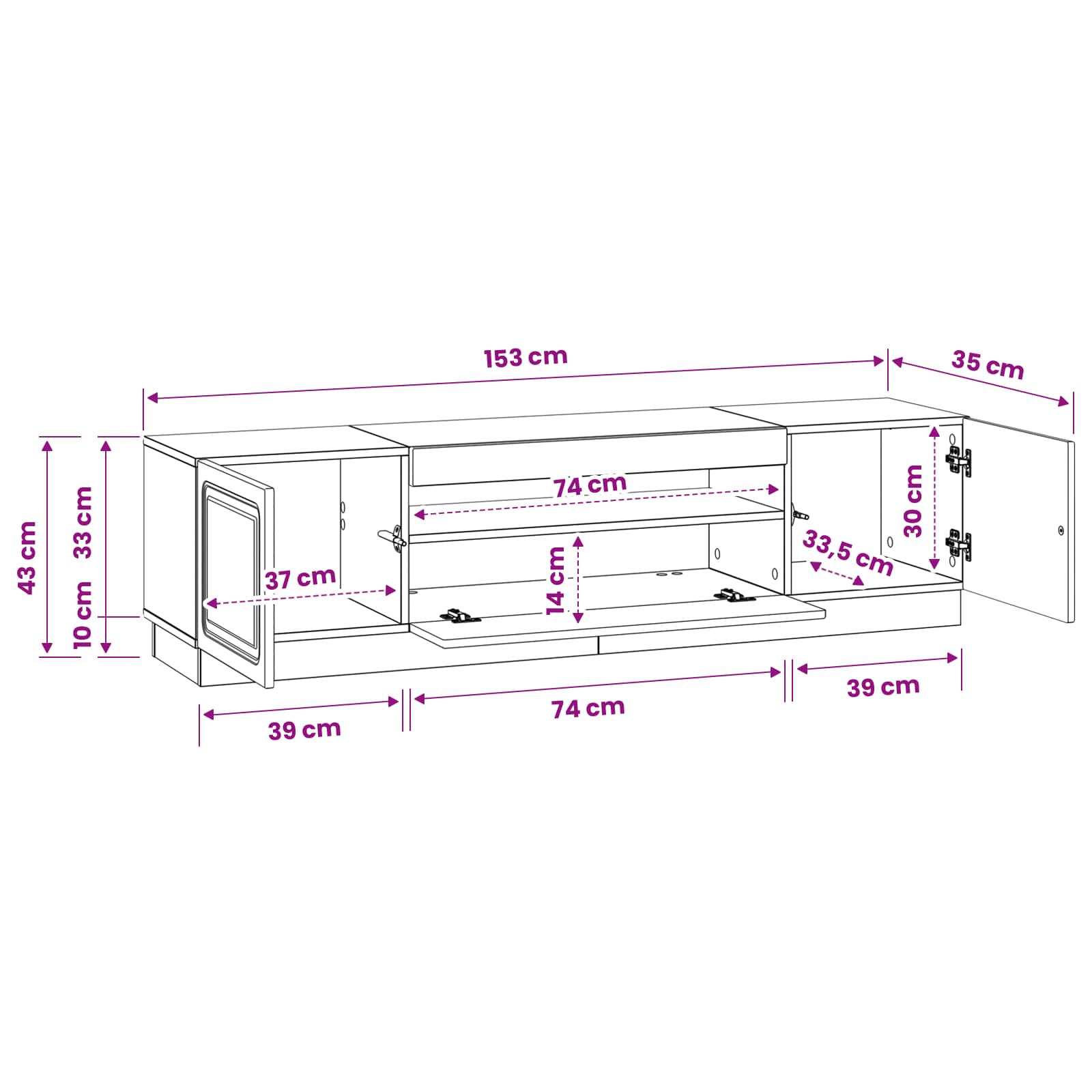 LED-TV-Schrank Artisan-Eiche Holzwerkstoff