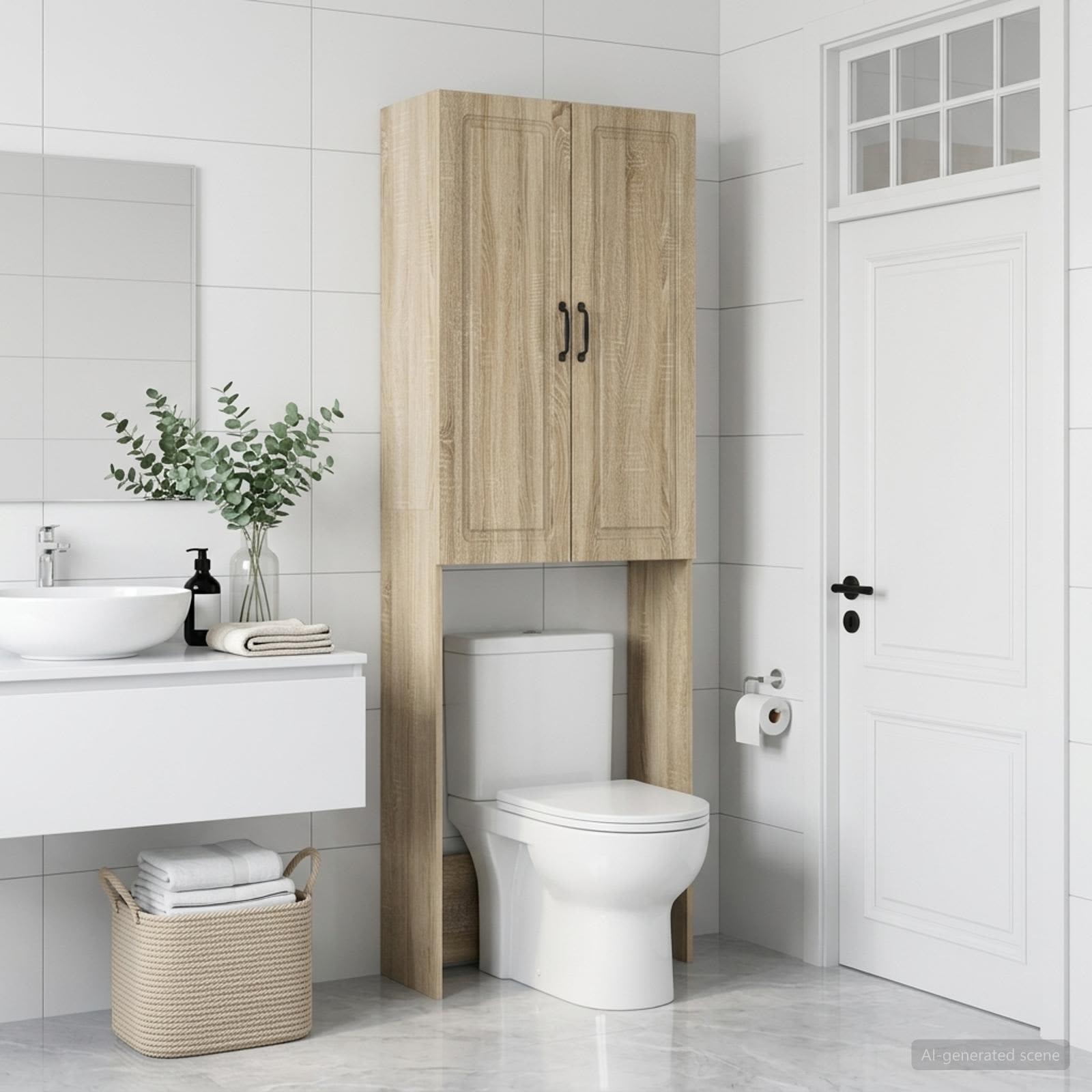 Toilettenschrank UTRECHT Sonoma-Eiche 66 x 25,5 x 190 cm