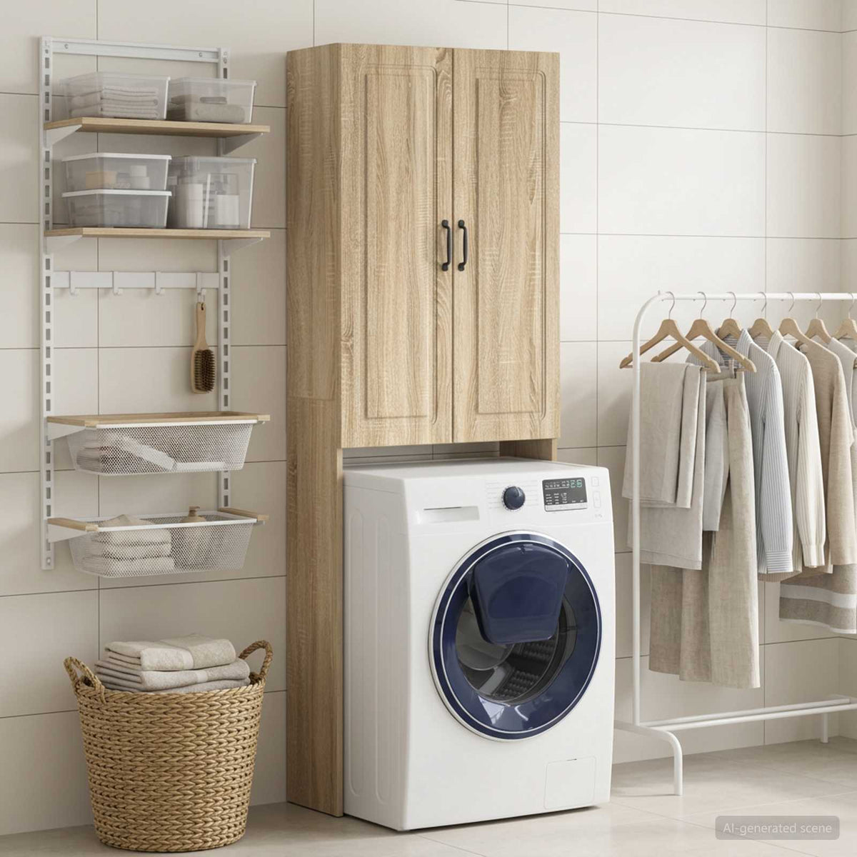 Toilettenschrank UTRECHT Sonoma-Eiche 66 x 25,5 x 190 cm