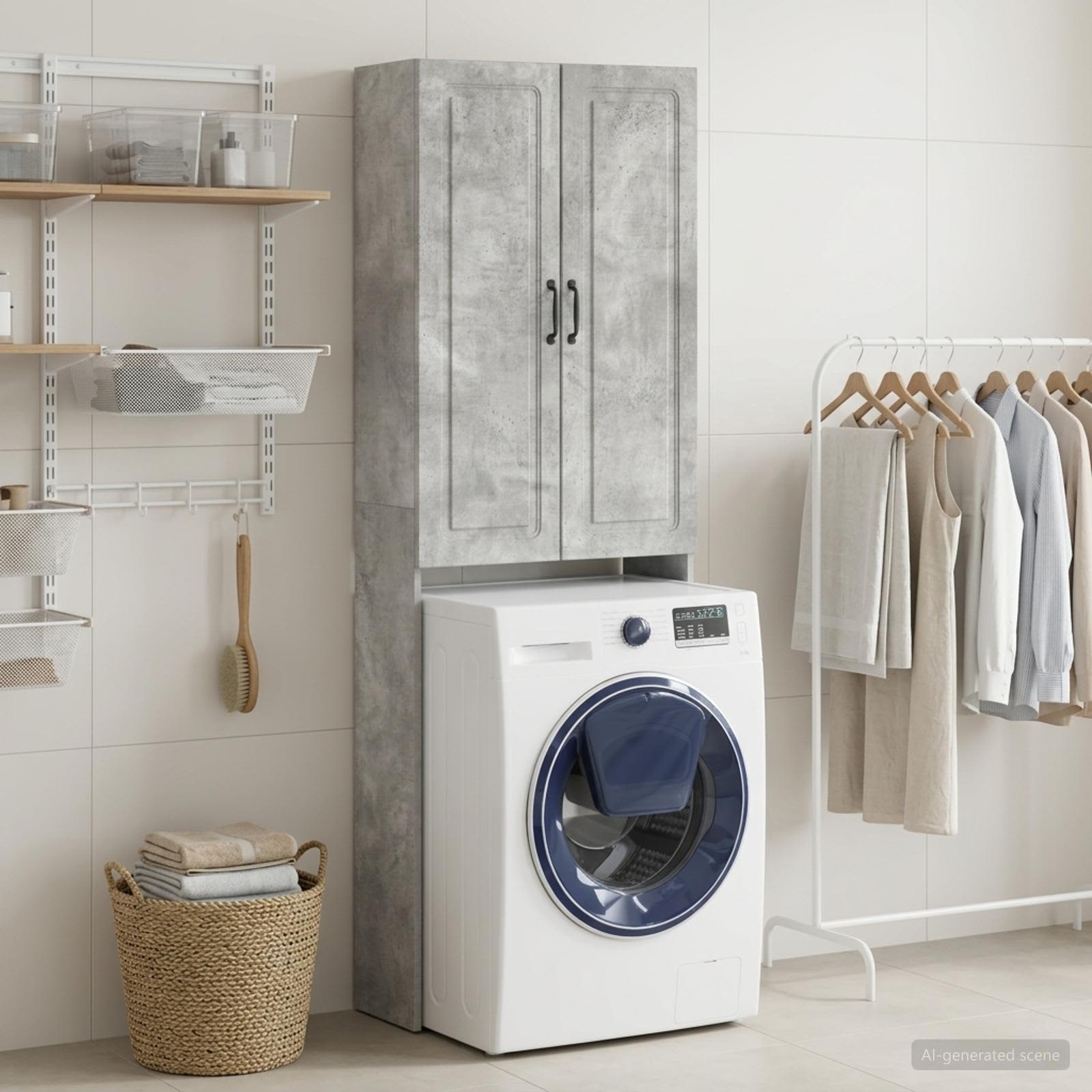 Toilettenschrank UTRECHT Betongrau 66 x 25,5 x 190 cm