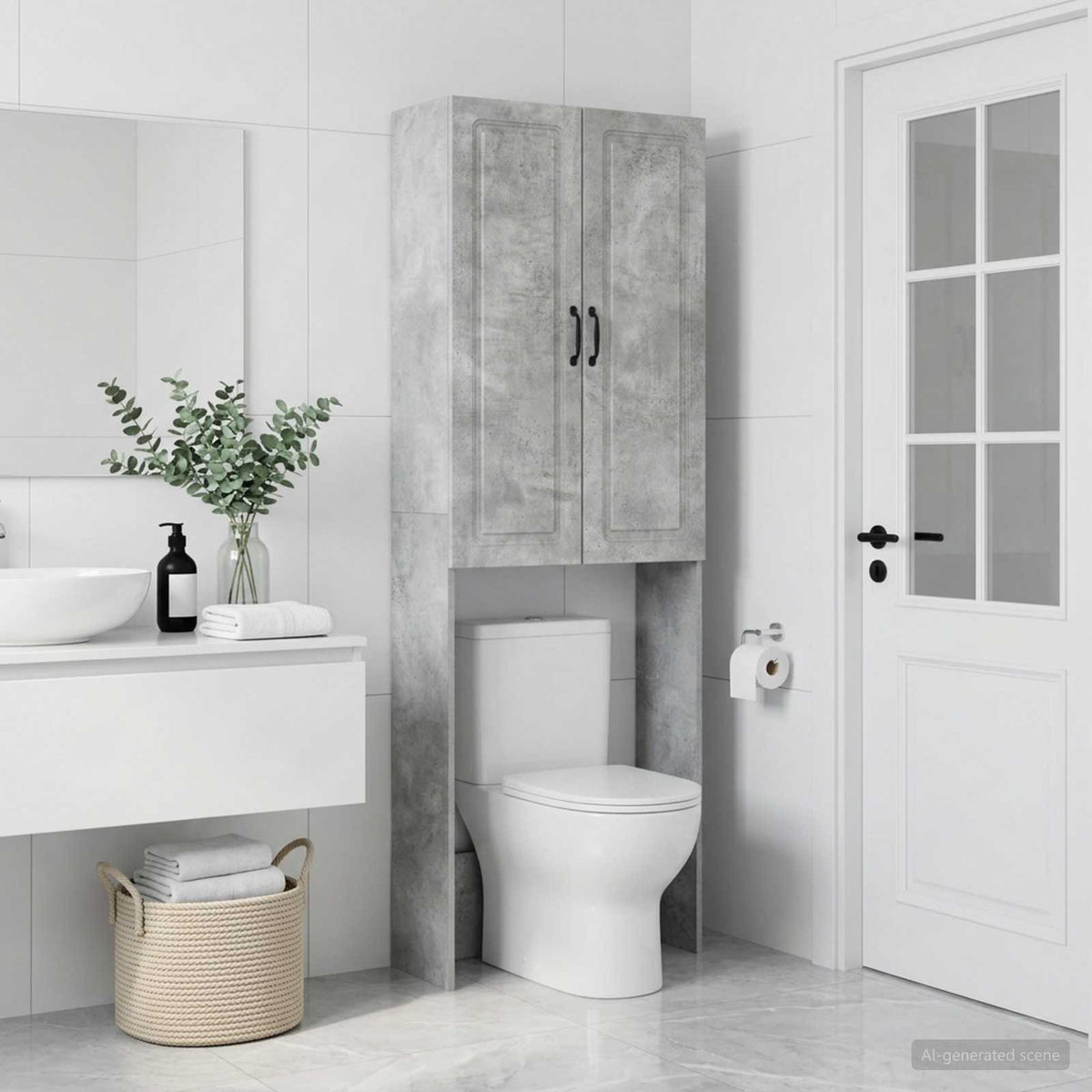 Toilettenschrank UTRECHT Betongrau 66 x 25,5 x 190 cm