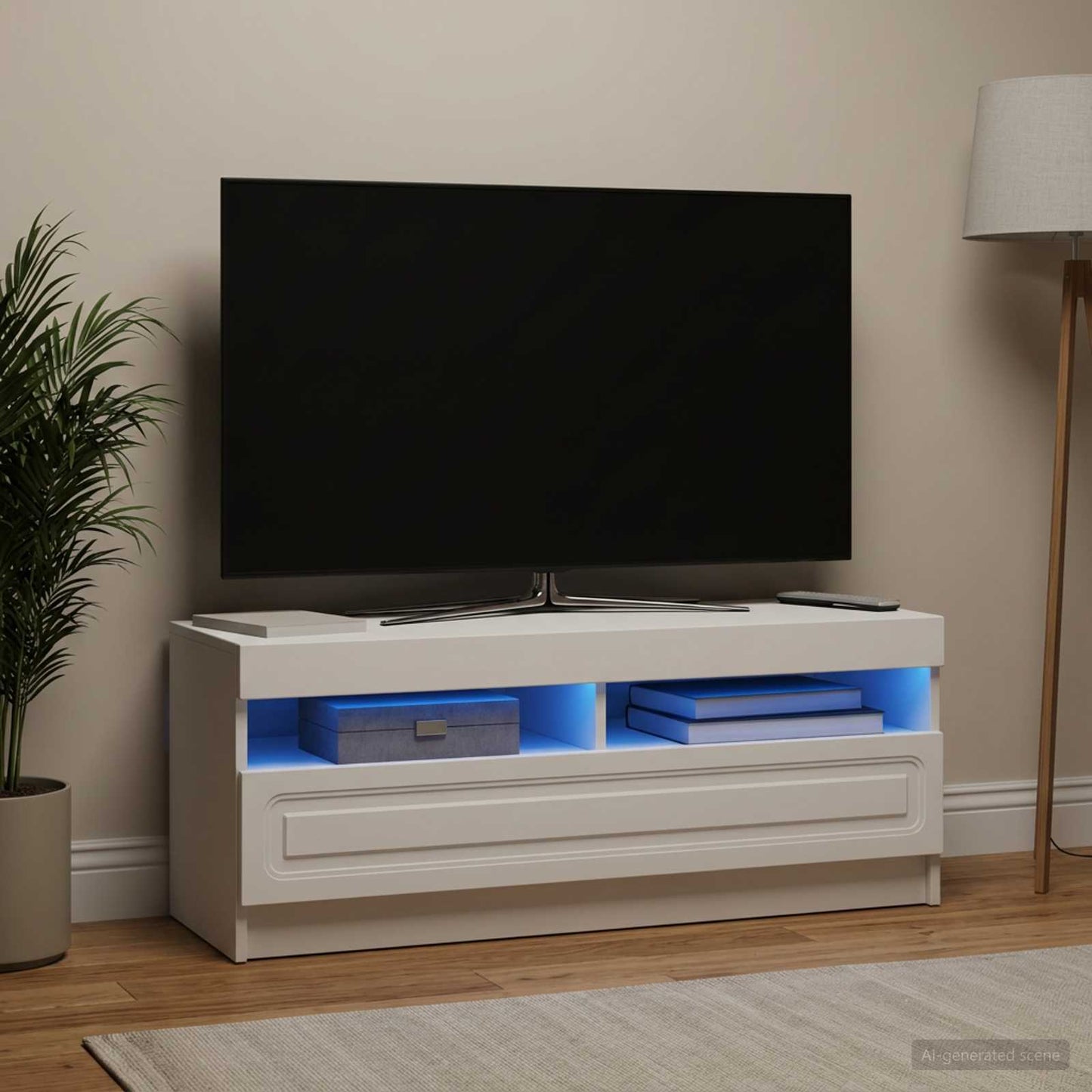 LED-TV-Schrank Weiß Holzwerkstoff