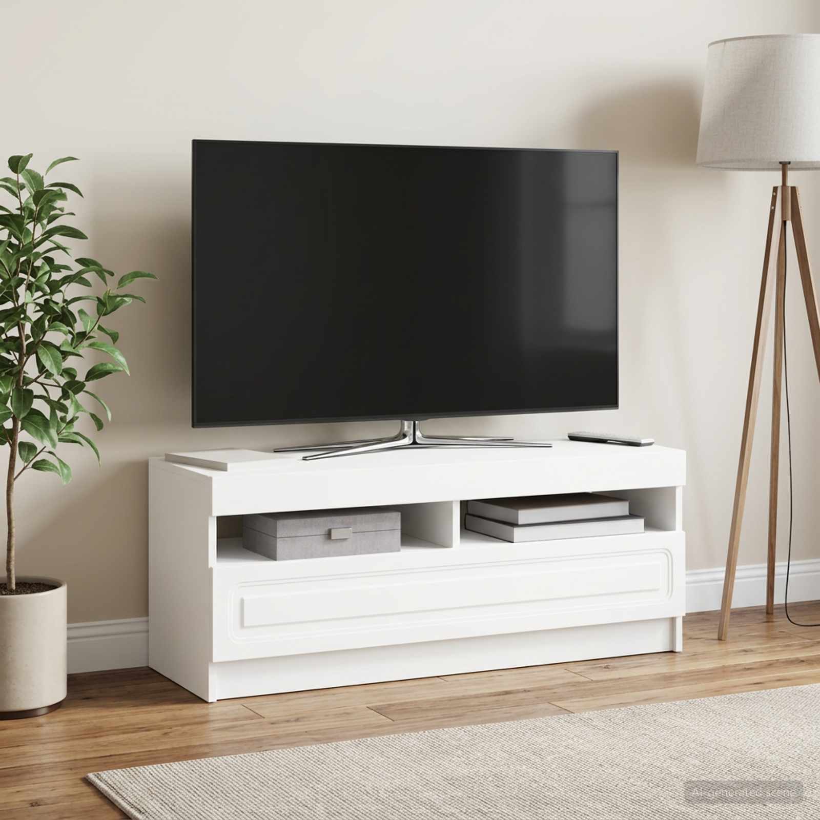 LED-TV-Schrank Weiß Holzwerkstoff