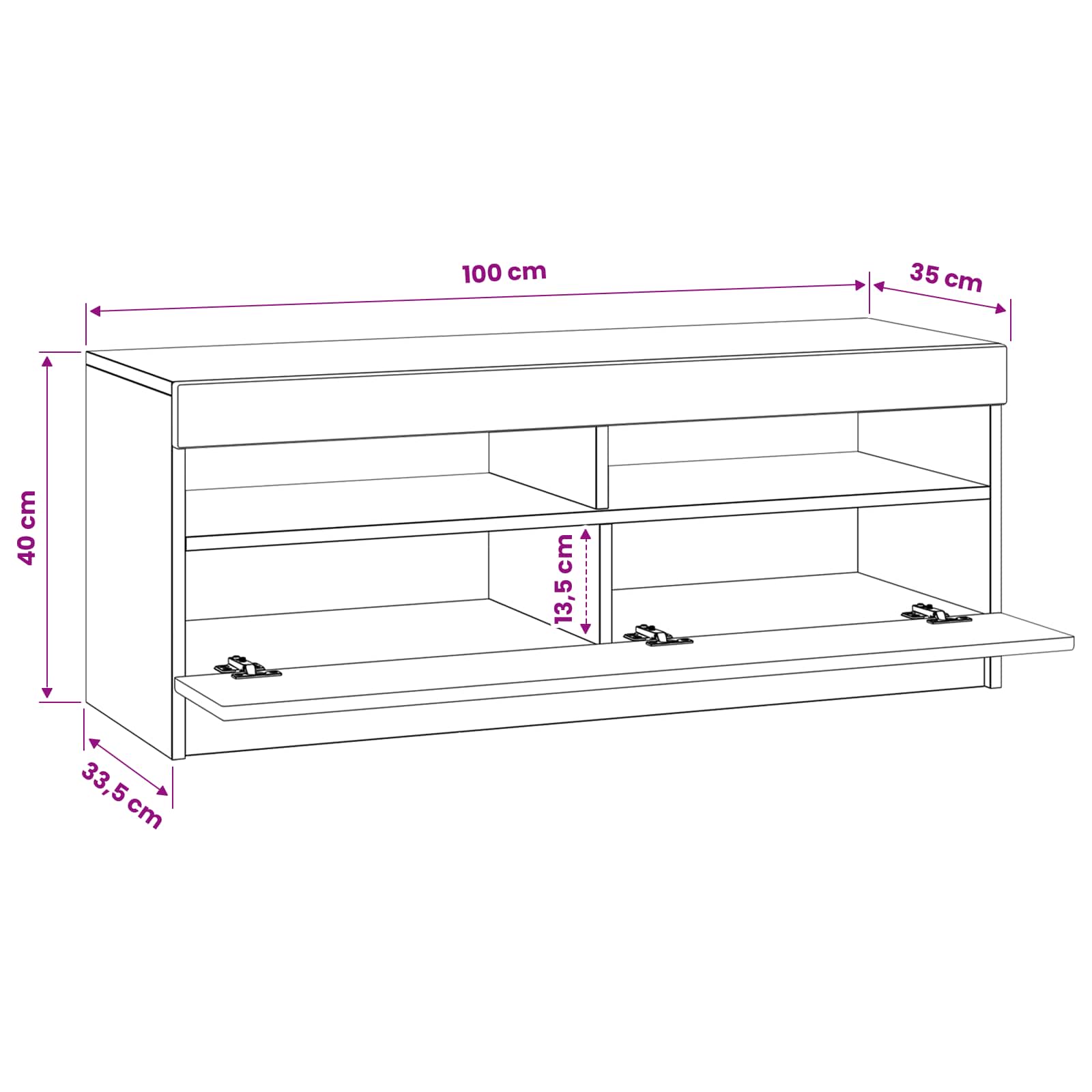 LED-TV-Schrank Weiß Holzwerkstoff