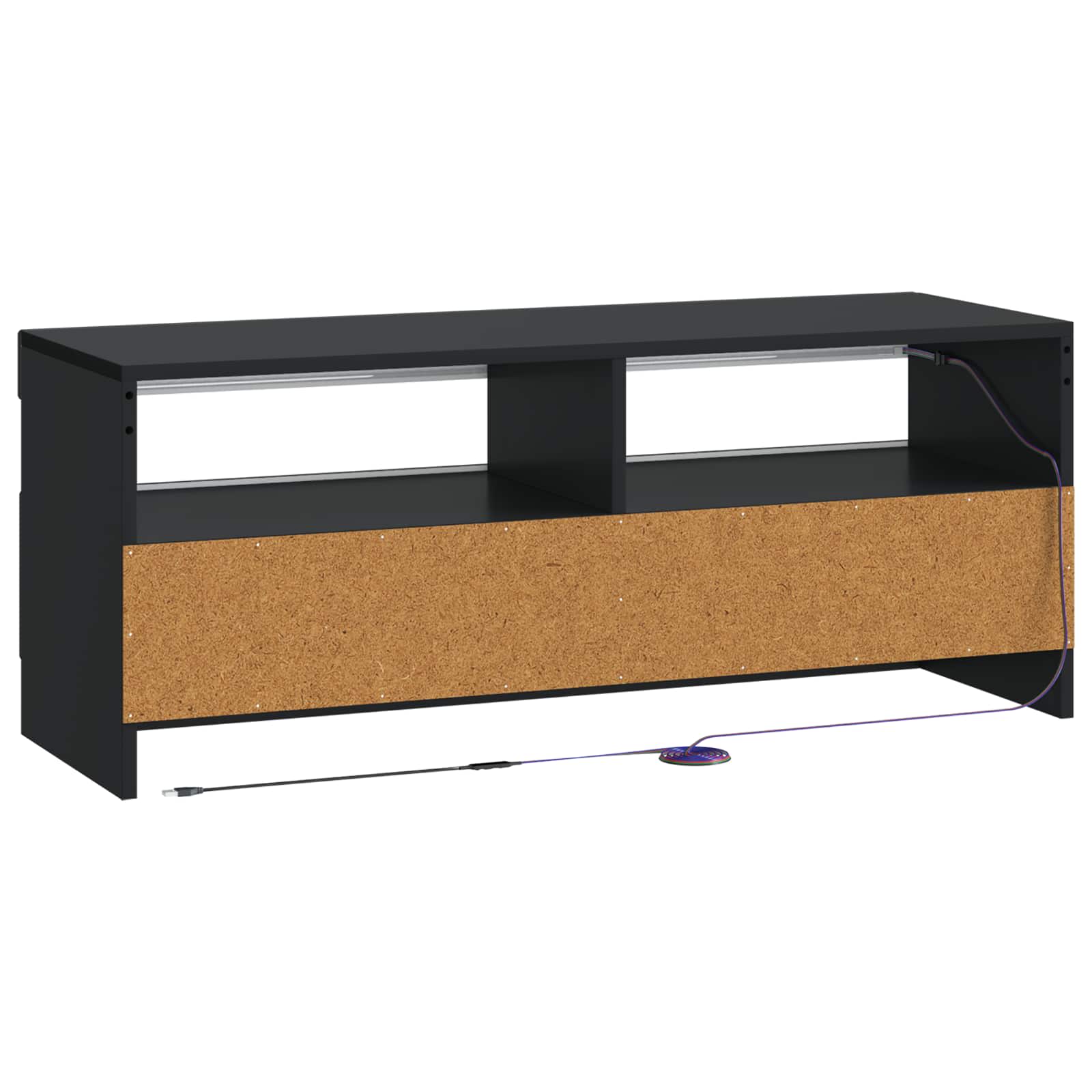 LED-TV-Schrank Schwarz Holzwerkstoff