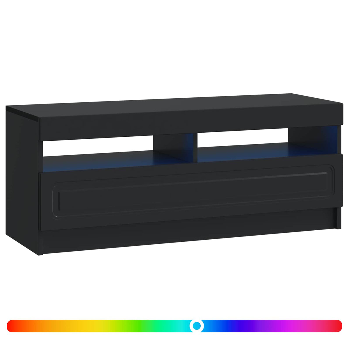 LED-TV-Schrank Schwarz Holzwerkstoff