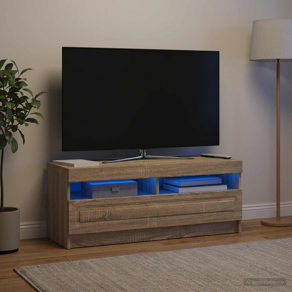 LED-TV-Schrank Sonoma-Eiche Holzwerkstoff
