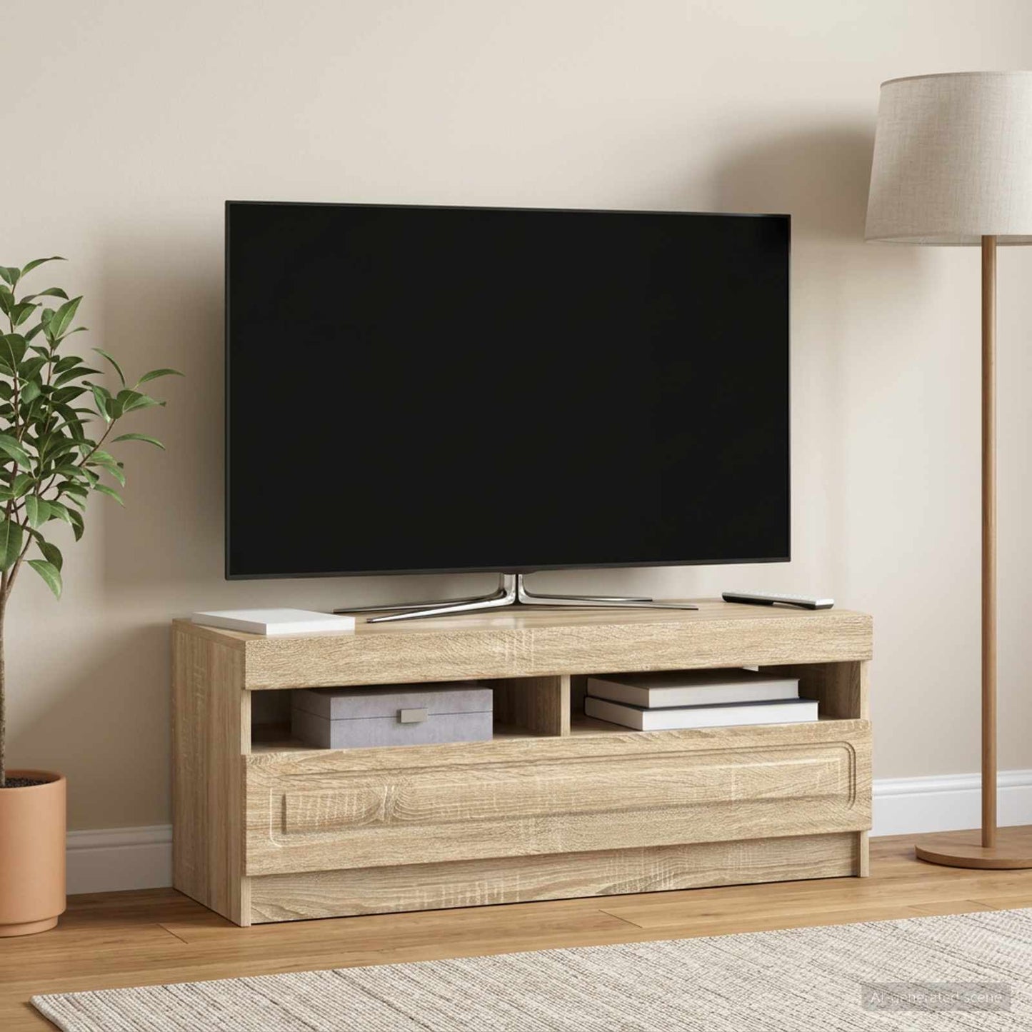 LED-TV-Schrank Sonoma-Eiche Holzwerkstoff