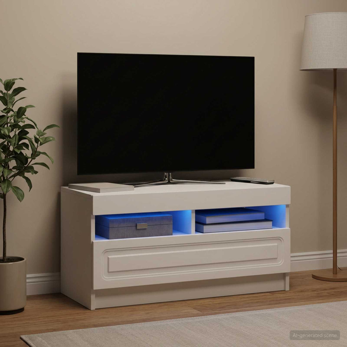 LED-TV-Schrank Weiß Holzwerkstoff