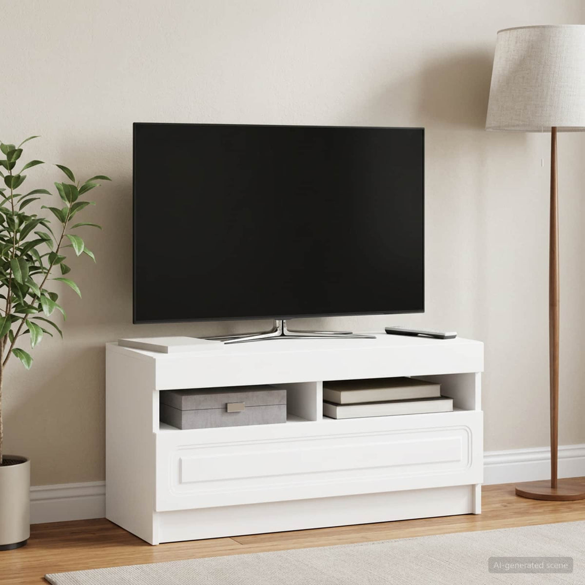 LED-TV-Schrank Weiß Holzwerkstoff
