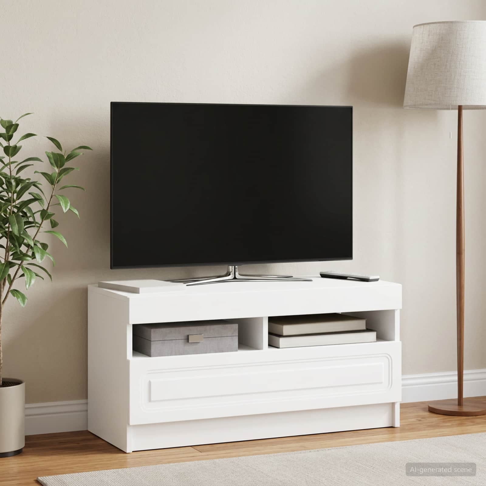 LED-TV-Schrank Weiß Holzwerkstoff