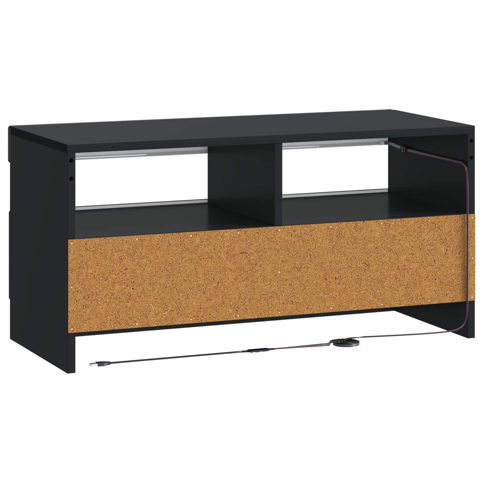 LED-TV-Schrank Schwarz Holzwerkstoff