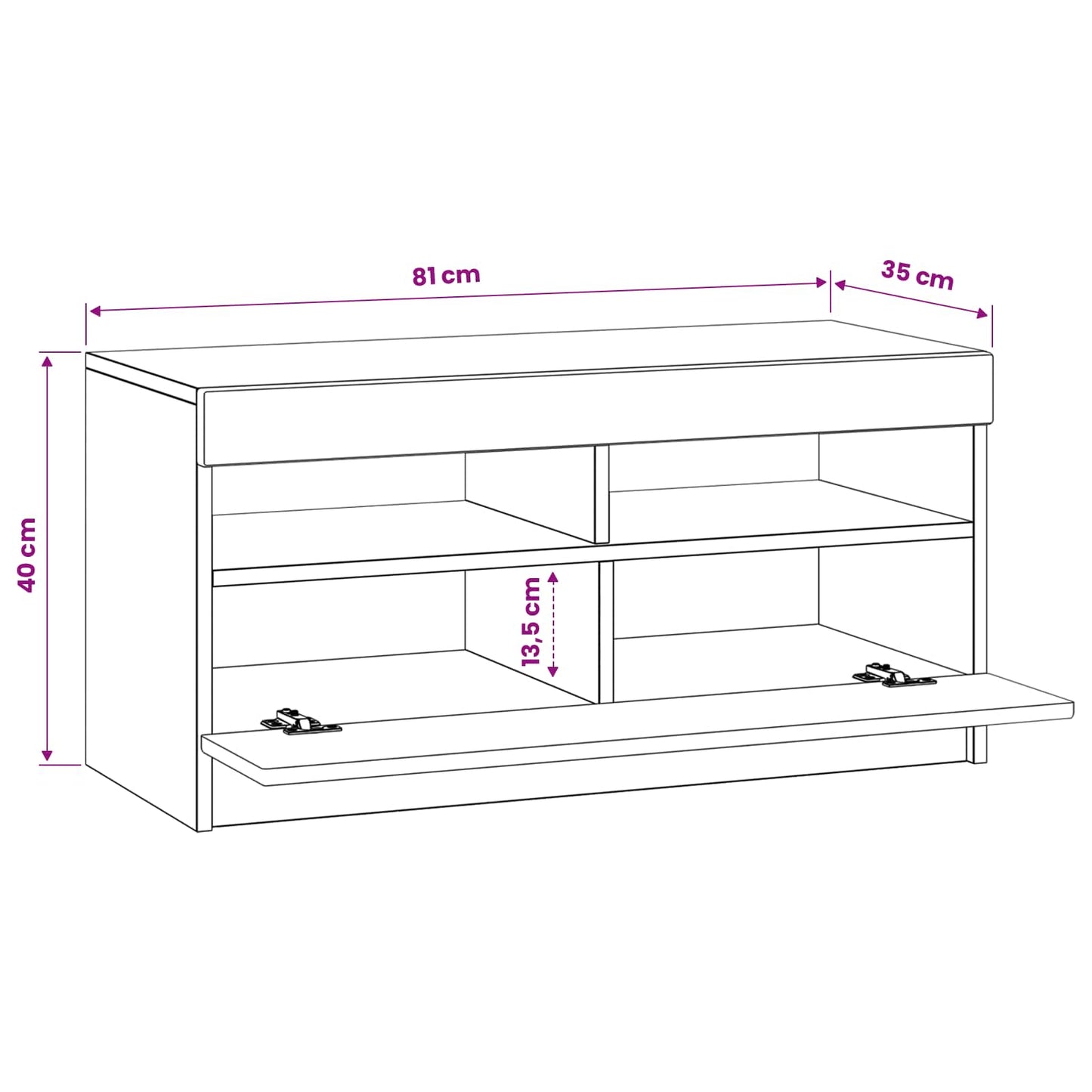 LED-TV-Schrank Schwarz Holzwerkstoff