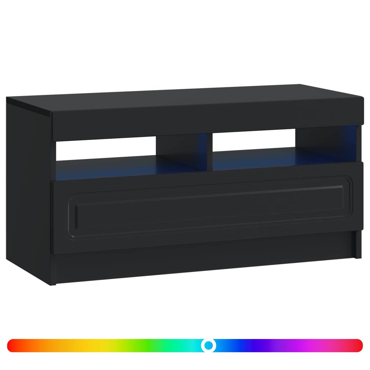 LED-TV-Schrank Schwarz Holzwerkstoff