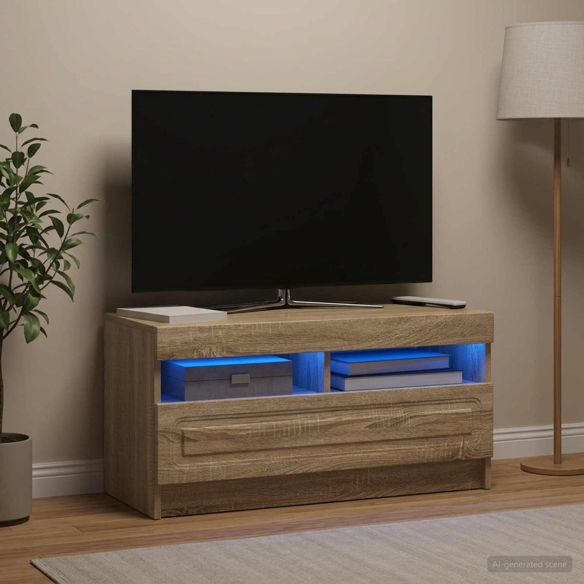 LED-TV-Schrank Sonoma-Eiche Holzwerkstoff