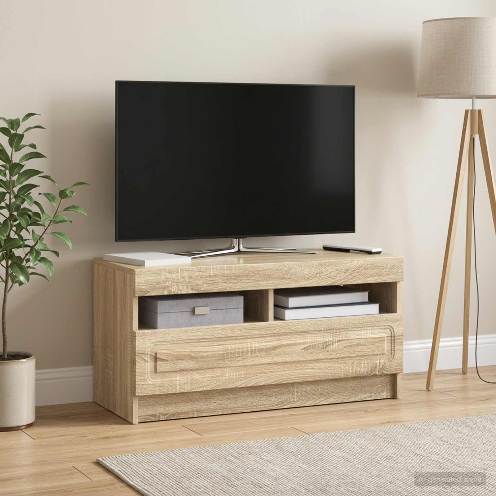 LED-TV-Schrank Sonoma-Eiche Holzwerkstoff