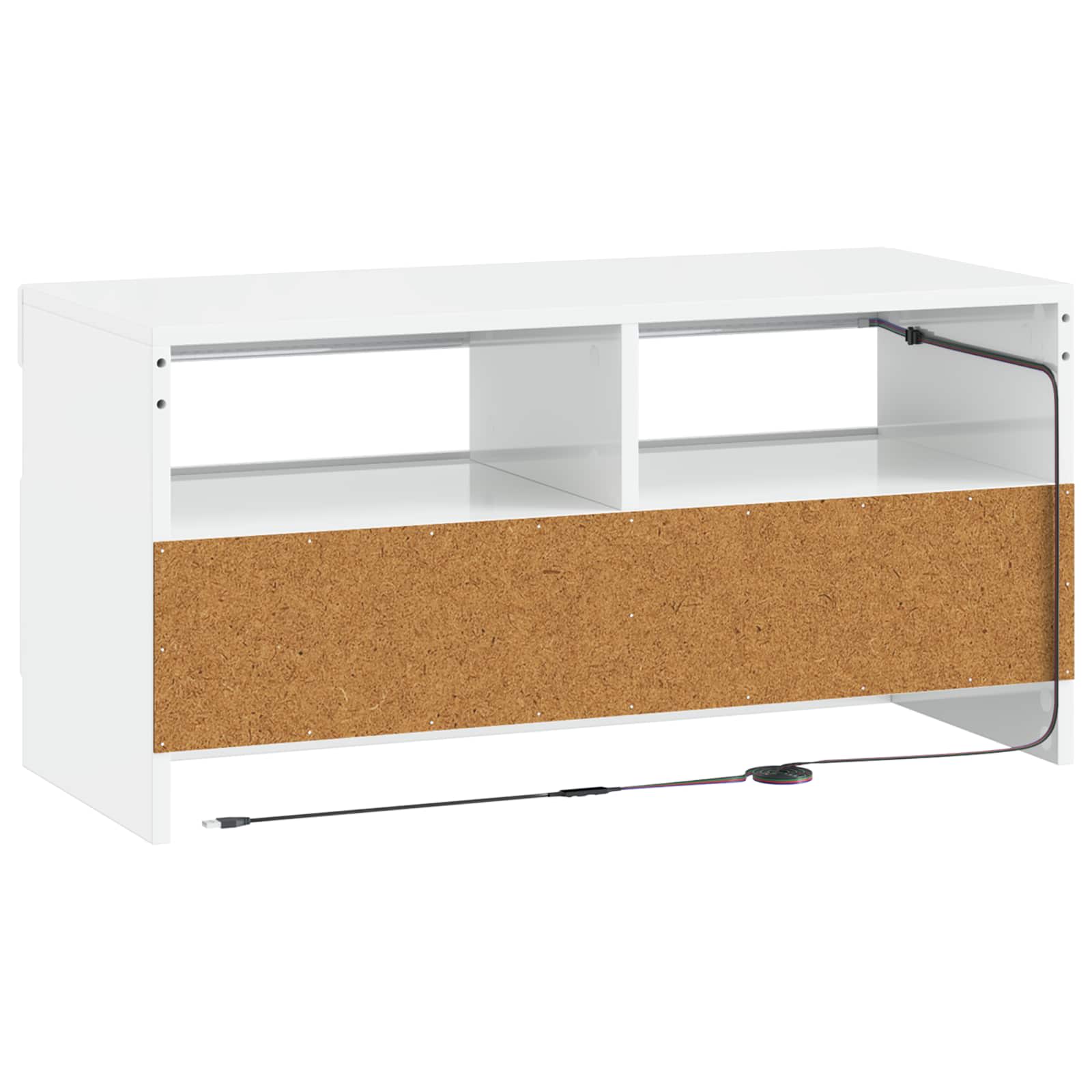 LED-TV-Schrank Hochglanz Weiß Holzwerkstoff