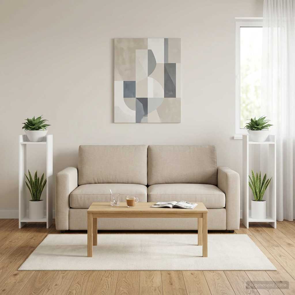 Pflanzenständer 2 Stk. Weiß 30 x 30 x 100 cm Holzwerkstoff