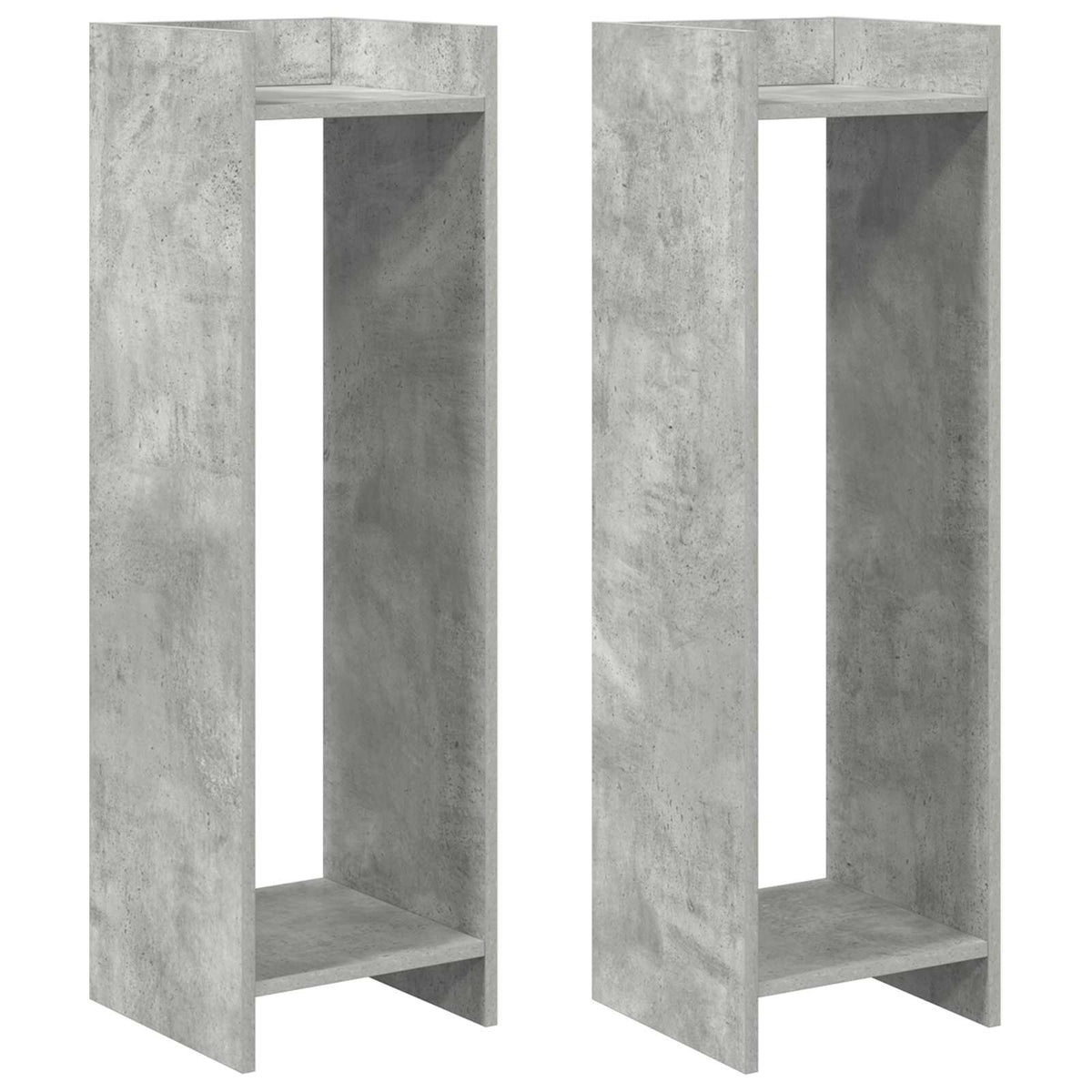 Pflanzenständer 2 Stk. Betongrau 30 x 30 x 100 cm Holzwerkstoff