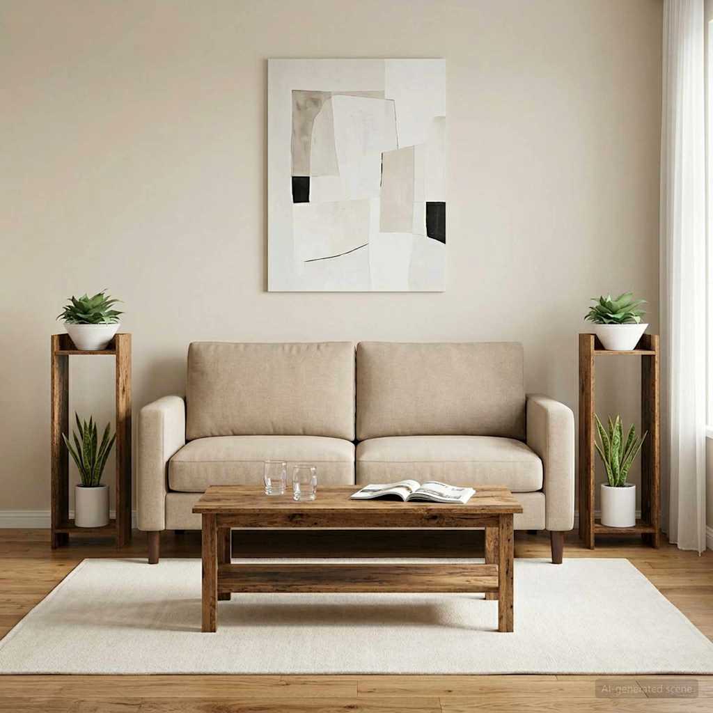 Pflanzenständer 2 Stk. Altholz 30 x 30 x 100 cm Holzwerkstoff