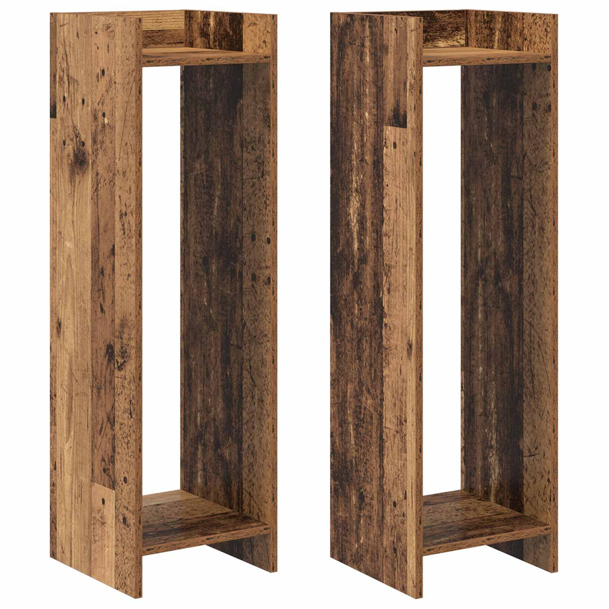 Pflanzenständer 2 Stk. Altholz 30 x 30 x 100 cm Holzwerkstoff