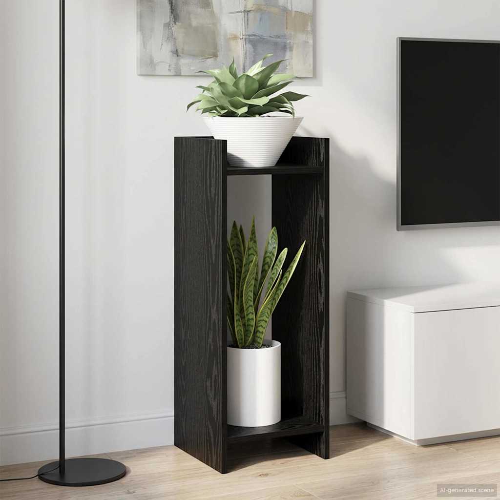 Pflanzenständer 2 Stk. Schwarz Eichen-Optik 30 x 30 x 80 cm