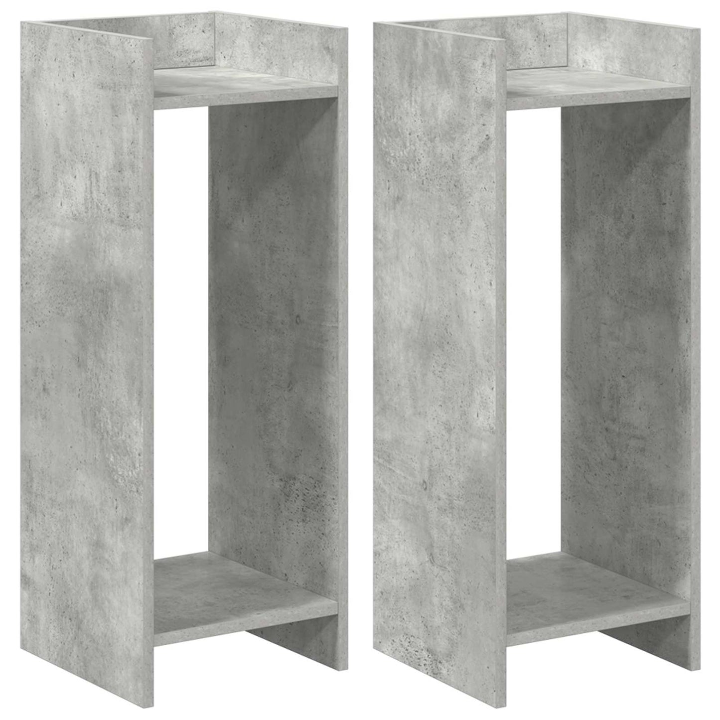 Pflanzenständer 2 Stk. Betongrau 30 x 30 x 80 cm Holzwerkstoff