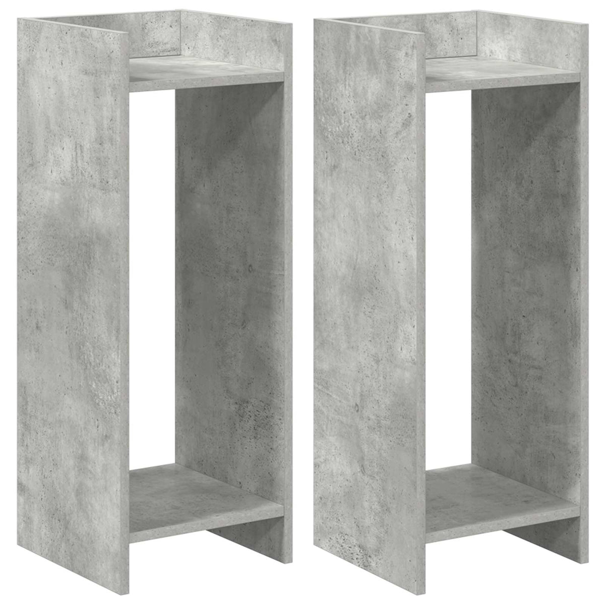 Pflanzenständer 2 Stk. Betongrau 30 x 30 x 80 cm Holzwerkstoff