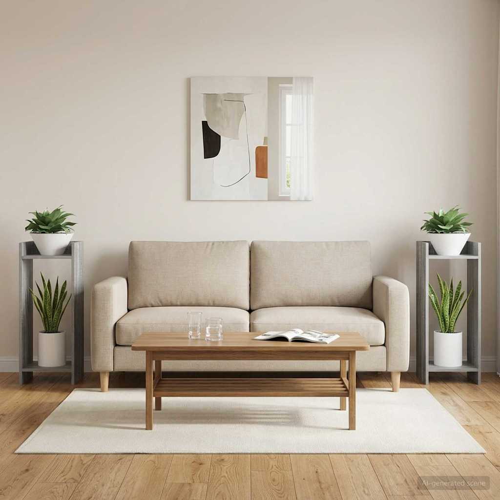 Pflanzenständer 2 Stk. Sonoma-Grau 30 x 30 x 80 cm
