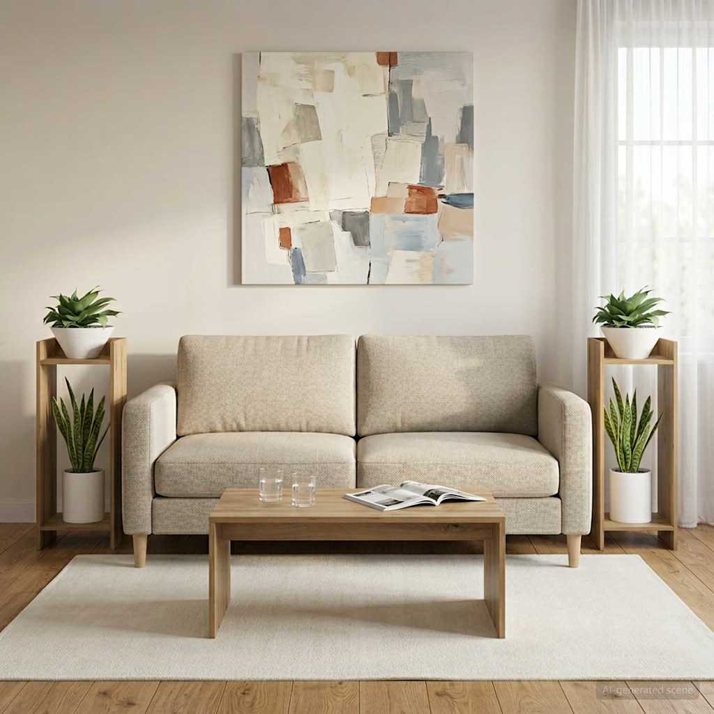 Pflanzenständer 2 Stk. Artisan-Eiche 30 x 30 x 80 cm