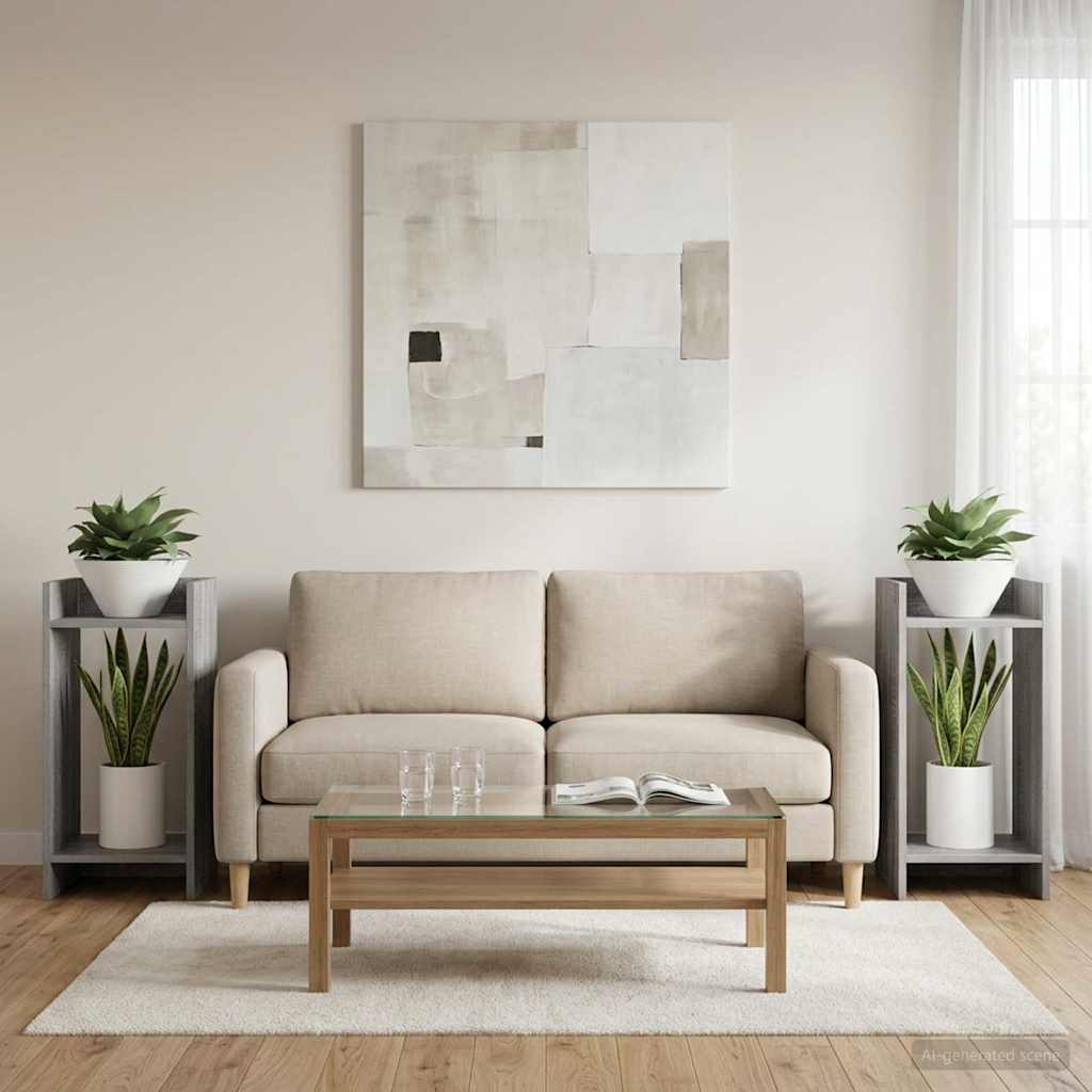 Pflanzenständer 2 Stk. Sonoma-Grau 30 x 30 x 60 cm