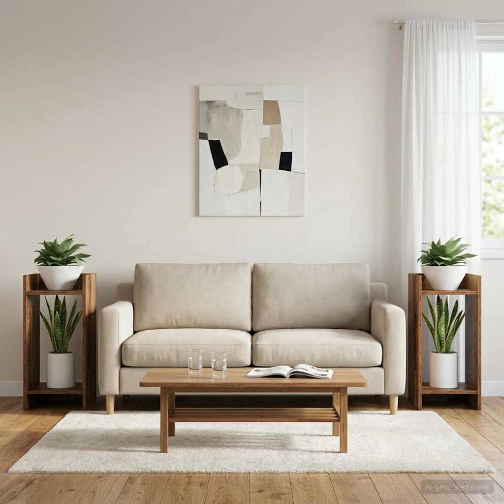 Pflanzenständer 2 Stk. Altholz 30 x 30 x 60 cm Holzwerkstoff